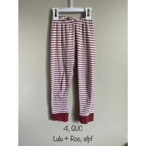 Lulu + Roo Handmade in USA Striped Pajama Bottoms Lounge Pants Girls Size 4